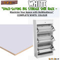 Glow Decor Elegant Multi-Compartment Shoe Storage Organizer with Flap Design - Compact, High-Quality, Space-Saving Entryway Shoe Rack. 