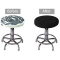 8 Pack Round Bar Stool Covers - Super Soft and Washable Elastic Stool Cushion Slipcover for Bar 12-14 Inch Chair-Black. 