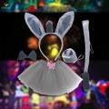 Halloween Party Costumes Cartoon Girls Animal Costume Bunny Headband Novelty Fashion 4pcs with Dress. 