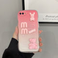 AnDyH Phone case For OPPO A1K Realme C2 Case 3D Letters Bear Cute Cartoon Design Camera Protection Premium Gradient Soft Silicone Shockproof Casing Protective Back Cover Couple Cases. 