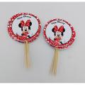 MINNIE MOUSE CUPCAKE TOPPERS ( PACK OF 10 CUPCAKE TOPPERS ). 