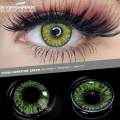 Pure Amber # Tone Green Color Eye Contact Lenses with free Kit Multi Color. 