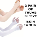 The Memorable Fashion 2 Pair Thumb Hole Arm Sleeves For Girls, Women /Arm Long Sleeves Best For Cycling Golf Running Driving Moisture Wicking Stretch and For Islamic Muslim hijab Girls, Women. 