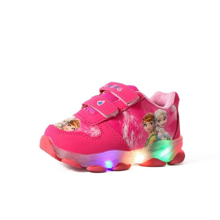 HUIYUAN Frozen flashing light shoes LED light Aisha girls light up princess shoes