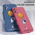 Hontinga for Xiaomi Poco X3 GT Case Side Design Phone Cover Cartoon Moon Astronaut Case Square Edge Pattern Liquid Silicone Trend Cover. 