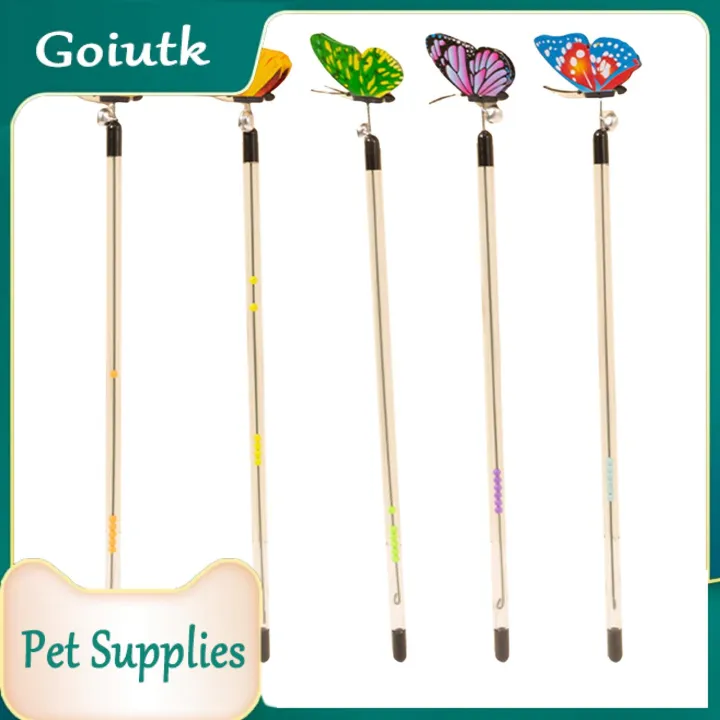 Goiutk- Funny Cat Stick Interactive Telescopic Cat Wand Toy with Bell ...