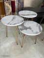 YES TO DECOR  1 Pcs / Set of 3 Round Coffee Table HIGH Gloss Nesting End Tables - Round Wood Stacking Coffee Side Tables with Metal Legs for Living Room, Home Office, Nightstands for Bedroom, Sturdy Easy Assembly - 3 Piece Modern Nesting Table Living Room. 