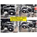 Engine Sticker Kit 19 PCs Matt Black For All 70cc Motorycles Vinyl Sticker. 
