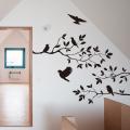 Tree with Birds Corner Wall decoration design with self adhesive sticker sheet magical wall décor printing look for kitchen best decoration ideas not a Wall paper 24 x 18 iinch. 