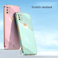 Biruiqu for Motorola Moto G9 Plus Back Cover Luxury 6D Plating Frame Shiny Bling Phone Pounch Soft Silicone Square Phone Case. 