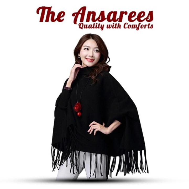 The Ansarees - Fleece Poncho for Women - Trendy Winter Fleece Poncho - Plain Poncho Shawl Style Top Fleece Poncho
