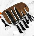 Imported Knife Set 6 Piece Zepter with Leather Handle. 