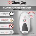 Glam Gas Fast Electric Water Heater - 40 Litre Electric Geyser - Multiple Safety Systems with Italy Element - 1 Year Brand Warranty. 