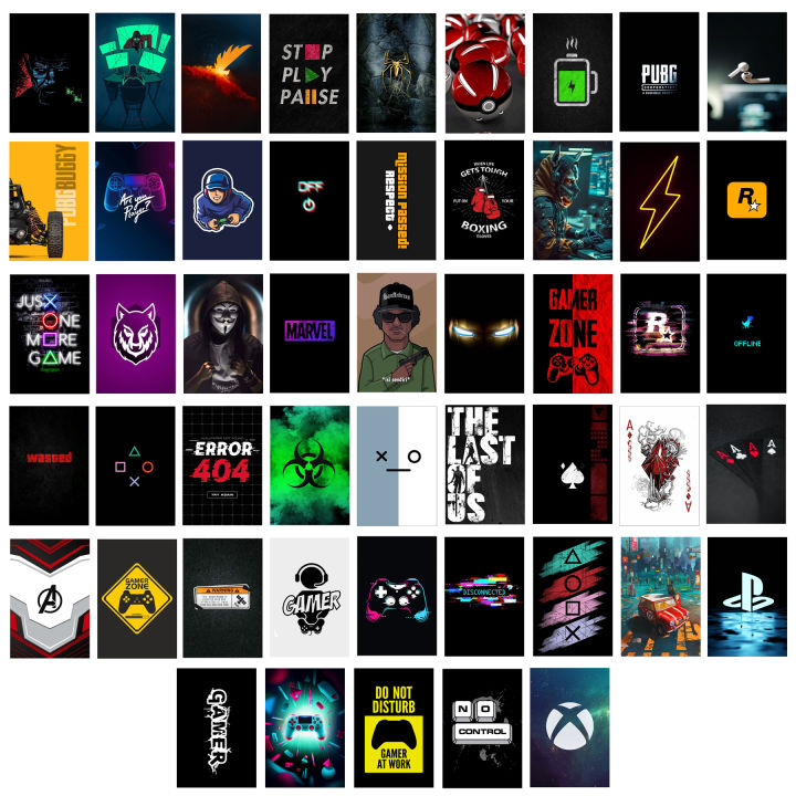 Cutomize Gaming Posters of your choice 50 Cards 4x6'' For Wall Decorate Gaming Room