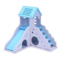 MO Mini Wooden Slide DIY Assemble Hamster House Hamster Hideout Exercise Toy with Ladder Slide. 