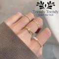 Trendy Trendy Korean Pack of 5 Rings For Girls Set Korean Design Rings Set For Girls Valentines Day Gift For Lovers Girl. 