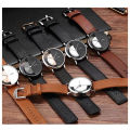 TOMI T080 Leather Straps Quartz Movement Water Resistant Wrist Watch Transparent Dial Fashion Watch for Men. 