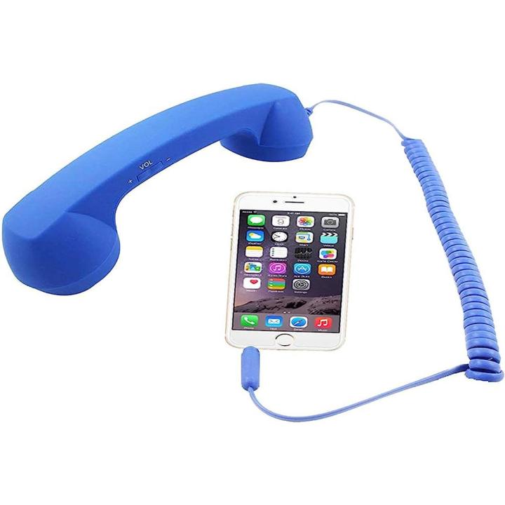 Universal Retro Style Phone 3.5mm Wired Receiver Handset Radiation Free Coco Retro Phone with HD Speaker and Microphone Wireless Retro Telephone Handset and Wired Phone Handset Receivers Headphones for a mobile phone with comfortable call Note random colo