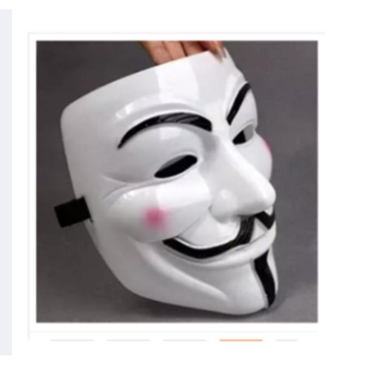 White - Halloween Vendetta Masquerade Horror Mask Hacker Male/Female V Character Vendetta Mask
