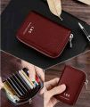 Boweisi and L&S New Men's Genuine Leather Card Holder Storage Bags Blocking Zipper Thin Pocket. 