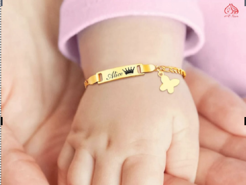 Personalized%20Baby%20Bracelet%20Custom%20Name%20For%20Children%20Infant%20Boy%20Girls%20Stainless%20Steel%20Love%20Angle%20Mom%20To%20Daughter/Son%20-%20Image%203