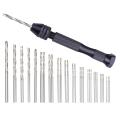 Hand Drill Bits 31Pcs Hand Drill Precision Pin Vise Micro-Mini Twist Drill Bits For Metal Wood, Delicate Manual Work, Electronic Assembling And Model Making, Diy Drilling. 