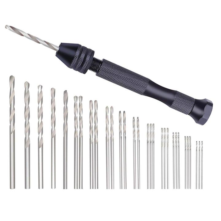 Hand Drill Bits 31Pcs Hand Drill Precision Pin Vise Micro-Mini Twist Drill Bits For Metal Wood, Delicate Manual Work, Electronic Assembling And Model Making, Diy Drilling