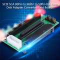 Adapter Converter Card Board Converter Card Board Scsi Sca 80Pin to 68Pin to 50Pin Ide Hard Disk. 