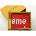 Supreme Red Wallet For Men - Stylish Leather Wallet for Men - Smart Wallet - Luxury Wallet. 