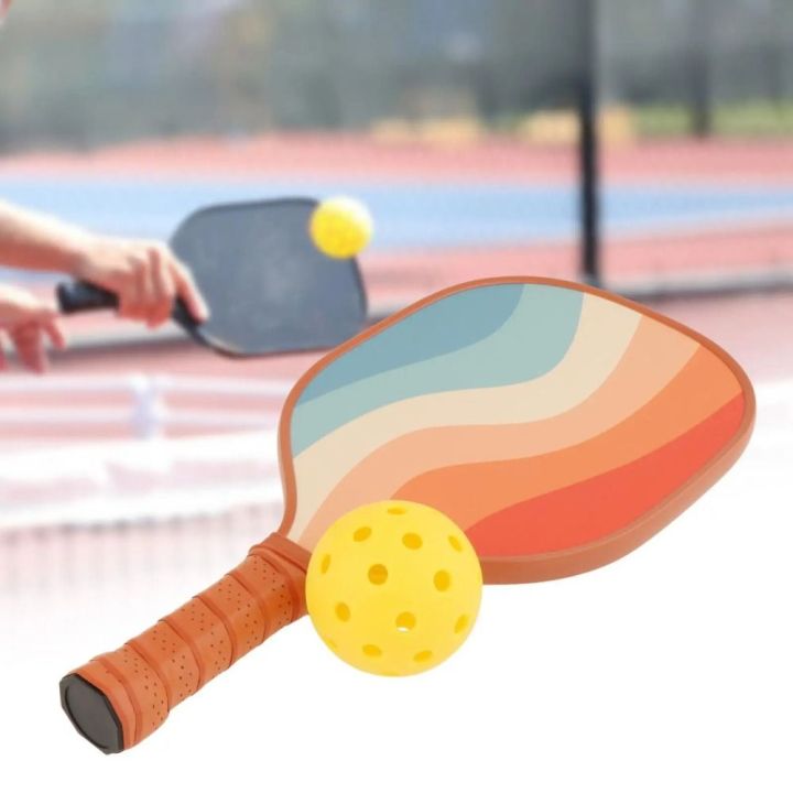 Ergonomic Cushion Grip Wooden Pickleball Paddles Ribbed Handle Colorful Pickle Ball Racket Lightweight Single Racket Pickleball Training Equipment Women