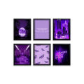 Purple Aesthetics Frame set 6 Pcs Motivational Quotes Set Collage 5x7" size Photo Wall Decoration Photo Frame Wall Hanging Home Decoration Picture Gallery for Living Room Bedroom Study Room. 
