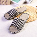 Linen Slippers Summer Household Men and Women Couple Home Wooden Floor Thick Bottom Non-Slip Indoor Slippers Women's Summer. 