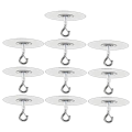 10Pcs Adhesive Ceiling Hooks for Popcorn Concrete Textured Ceiling Wall Surface, No Drilling Self Adhesive Ceiling Hooks Easy Install Easy to Use. 