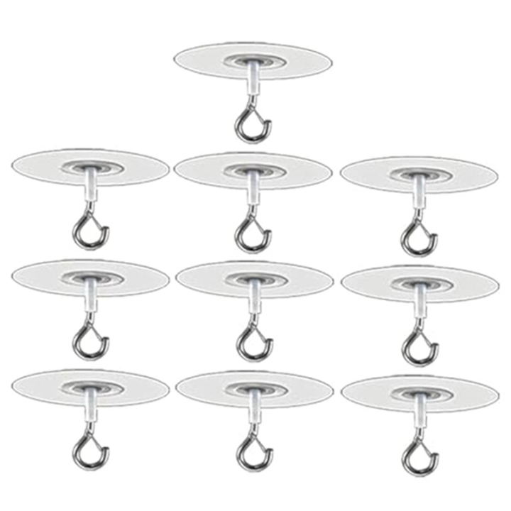 10Pcs Adhesive Ceiling Hooks for Popcorn Concrete Textured Ceiling Wall Surface, No Drilling Self Adhesive Ceiling Hooks Easy Install Easy to Use