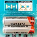 Clone 2 Pcs Rechargeable Cell Sony Ni-mh AA 1.2v 4600mah. 