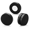 Pair of 2 - Black Magnetic Round Earring For Boys - Black. 