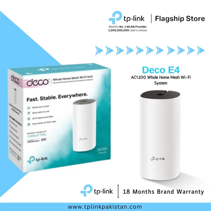 TP-Link Wi-Fi Deco E4 / Deco X10 / Deco X20 / Deco X60 / ( 1 Pack / 2 Pack / 3 Pack ) AC1200 Dual Band Whole Home Mesh Wi-Fi System - 18 Months Brand Warranty