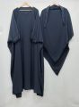 Elegant Khimar Abaya with 2-Layer Hijab. 