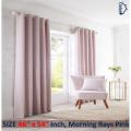 Jacquard Curtains Set, Lined Eyelet Curtains for Room - Morning Rays Pink - Pack of 2. 