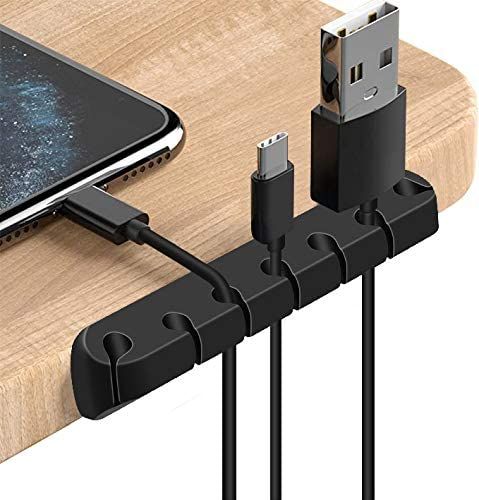 Cable Clips, INCHOR Cable Organizer Cord Holder for Desk, Charging Cable Holder Cord Clips, Nightstand Cord Organizer Cable Management Wire Clip ( 5,  Slots)