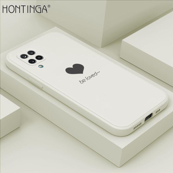 Hontinga for Samsung A42 5G Case Simple Lover Heart Pattern Back Cover Soft Square Edge Liquid Silicone Phone Cases