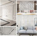 50m/Roll Brushed Gold Silver Floor Edging Waterproof Seam Wall Stickers Wall Gap Ceiling Home Decoration Self-adhesive Tile Tape. 