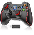 EasySMX 2.4G Wireless Controller for PS3, PC Gamepads with Vibration Fire Button Range up to 10m Support PC (Windows XP/7/8/8.1/10), Steam, PS3, Android, Vista, TV Box Portable Gaming Joystick Handle. 