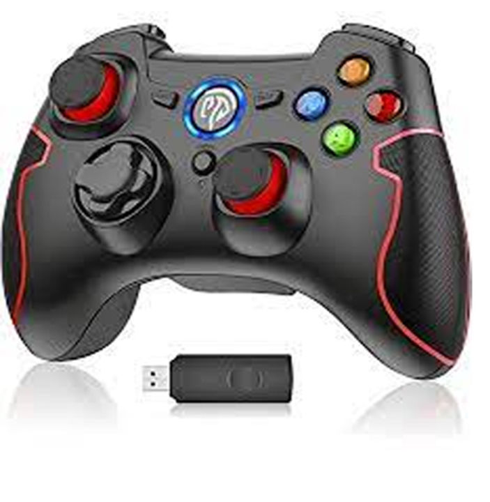EasySMX 2.4G Wireless Controller for PS3, PC Gamepads with Vibration Fire Button Range up to 10m Support PC (Windows XP/7/8/8.1/10), Steam, PS3, Android, Vista, TV Box Portable Gaming Joystick Handle