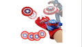 CAPTAIN AMERICA HAND LAUNCHER DISK SHOOTER WITH GLOVES. 