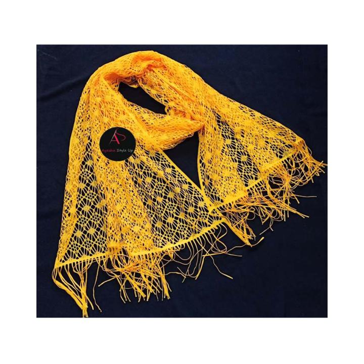 Net Stole Dupatta For KIds Girls PEACH YELLOW ORANGE Color Makri Net Dupatta For Younger Girls