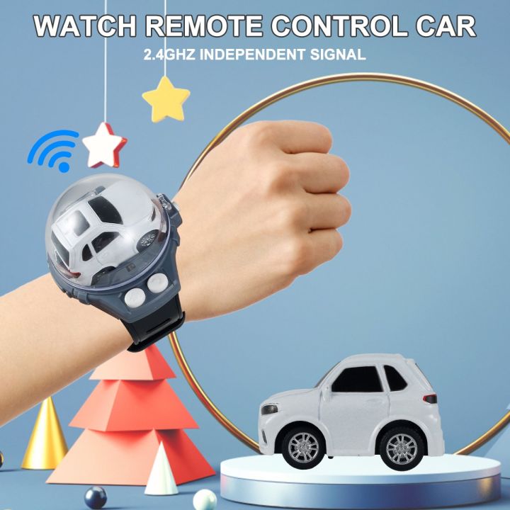 Mini RC Car Watch Toys 2.4GHz Remote Control Racing Car Toys USB Charging Long Distance Infrared Remote Control Sensing Car with Light