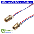 2 pcs 650nm 6mm 3V 5mW Laser Dot Diode Laser Diode for Arduino DIY STEM Projects Laser Head Diode Dot Module by Electrica. 