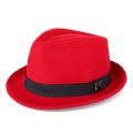 Men Winter Thick Warm Felt Fedora Hats Wool Gentleman Jazz Cap Homburg Male Classical Narrow Brim Top Hat. 