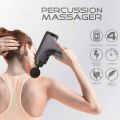Revolutionary SP-04398 Fine Life Deep Tissue Percussion Massage Gun - Perfect for Body and Muscle Recovery - Targeted Back Massager - Comes with 4 Different Attachment Head - Powerful Motor and Long Lasting Battery (BLACK). 